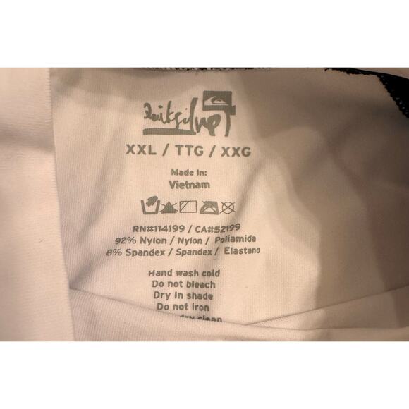 Quiksilver Men's Long Sleeve Rash Guard Blue/White Sz XXL UVTech - Picture 3 of 5